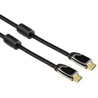 Hama HDMI kábel vidlica-vidlica, 5 m, pozlát., ferit. filtre, kovové vidlice, opletený, Ethernet