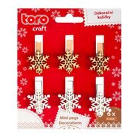 TORO KOLÍČKY DŘEVĚNÉ "SNĚHOVÁ VLOČKA" 3,5CM, 6KS_hamashop