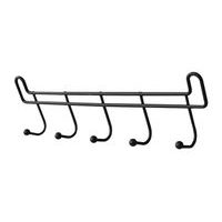 věšák 5-háčků+2přís. 27x4x7cm BLACK GLOBE, černý kov