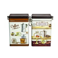 dóza plech. 7,8x12,2x18,6cm, COFFEE, patent., 3sv.dekory