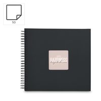 Hama album klasické spirálové FINE ART 28x24 cm, 50 stran, lagoon, černé listy