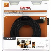 Hama HDMI kabel vidlice-vidlice, 3 m, pozlac., ferit. filtry, kovové vidlice, opletený, Ethernet