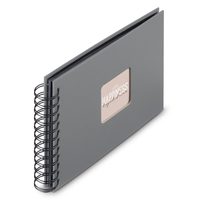 Hama album klasické spirálové FINE ART 24x17 cm, 50 stran, kamenná šedá, černé listy