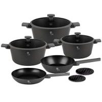 BERLINGERHAUS Sada nádobí s titanovým povrchem 10 ks Antracit Collection BH-8140