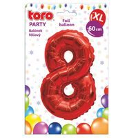 TORO BALÓNEK XL, ČÍSLICE 8, 60CM, MATNĚ ČERVENÁ_hamashop