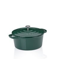 KELA Pekáč litinový s poklicí Calido kulatý smaragdově zelená 26x12 cm 4,6l KL-12901