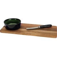 EXCELLENT HOUSEWARE Servírovací podnos + miska a nůž sada 3 ks tmavě zelená KO-278000720zele