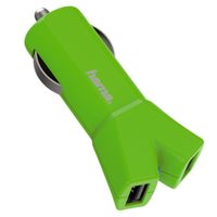 Hama dvojitá USB nabíječka do vozidla Color Line, AutoDetect, 3,4 A, zelená