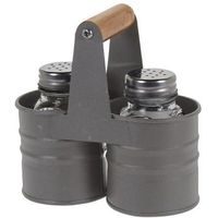 slánka+pepř. 2-dílná, se stojankem, kov/plast