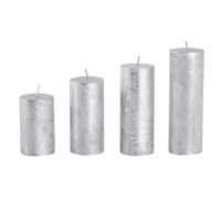 Provence SVÍČKY ADVENTNÍ 4KS, STŘÍBRNÉ_hamashop
