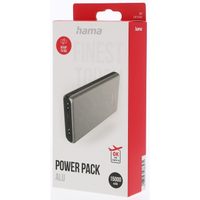 Hama Fabric 10, powerbank, 10000 mAh, 3 A, 2 výstupy: USB-C, USB-A, textilní provedení, červená