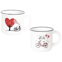 hrnek 350ml BIKE LOVE, 2dekory, new bone