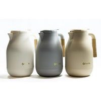 termokonvice 1,5l PASTEL.bílá, béžová, šedá, dřev.ručka, sklo/plast