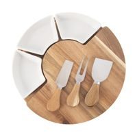 Krájecí prkénko s kráječi na sýr a miskami pr. 28 cm