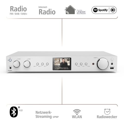HAMA INTERNETOVÉ RÁDIO DIT2100MSBT, HYBRID HI-FI TUNER, FM/DAB/DAB+/A/MR/BT, STŘÍBRNÉ