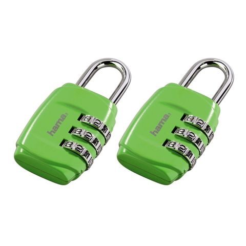 HAMA COMBINATION LUGGAGE LOCK, SET OF 2, GREEN
