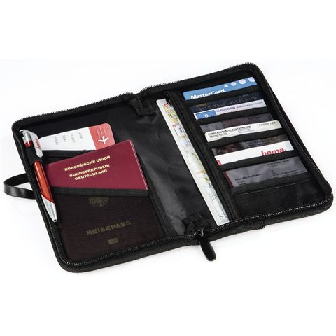 CESTOVNÍ POUZDRO NA DOKLADY ŠEDOČERNÉ