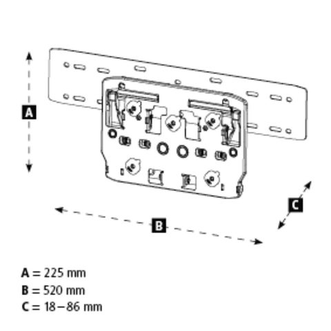 HAMA NÁSTĚNNÝ DRŽÁK NO GAP PRO TV SAMSUNG, BEZMEZEROVÝ, 75"