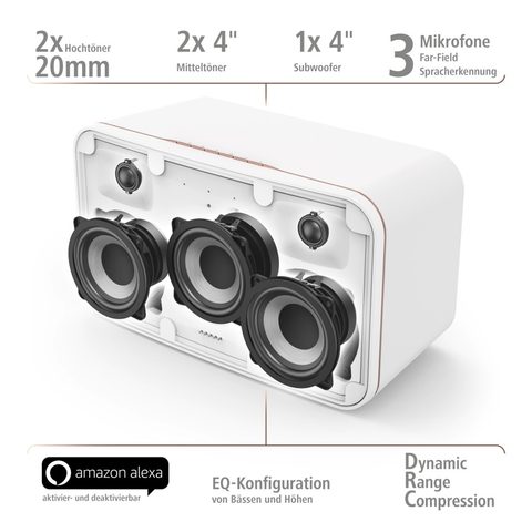 HAMA SMART REPRODUKTOR SIRIUM2100AMBT, ALEXA/BLUETOOTH, BÍLÝ