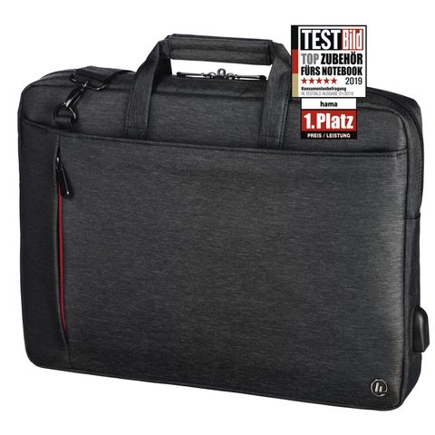 HAMA BRAŠNA NA NOTEBOOK S INTEGROVANÝM USB KABELEM MANCHESTER, 36 CM (14,1"), ČERNÁ