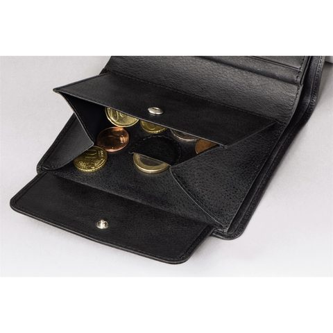 PÁNSKA KOŽENÁ PEŇAŽENKA S OCHRANOU DÁT CRYPTALOY H2C, HAMA 1923 AMSTERDAM, ČIERNA