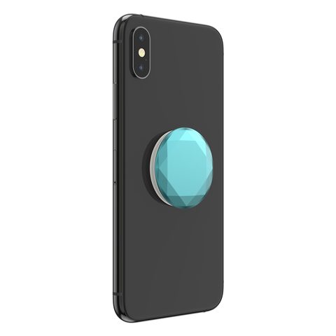 POPSOCKETS POPGRIP GEN.2, METALIC DIAMOND AQUARIUS BLUE, 3D DIAMANT TYRKYSOVÝ, HLINÍKOVÝ