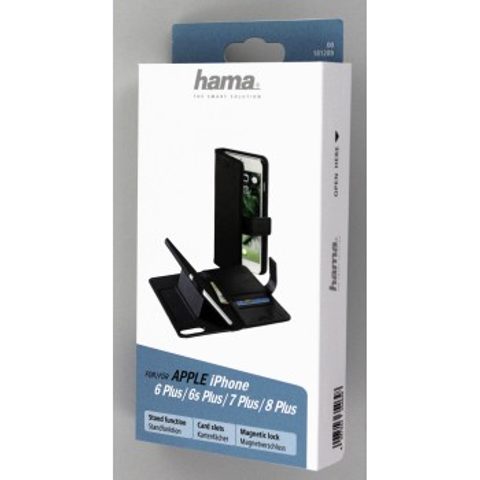 HAMA STAND-UP BOOKLET FOR APPLE IPHONE 6 PLUS/6S PLUS/7 PLUS/8 PLUS, BLACK