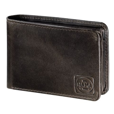 PÁNSKA KOŽENÁ PEŇAŽENKA S OCHRANOU DÁT CRYPTALOY H2C, HAMA 1923 PARIS, TMAVOHNEDÁ