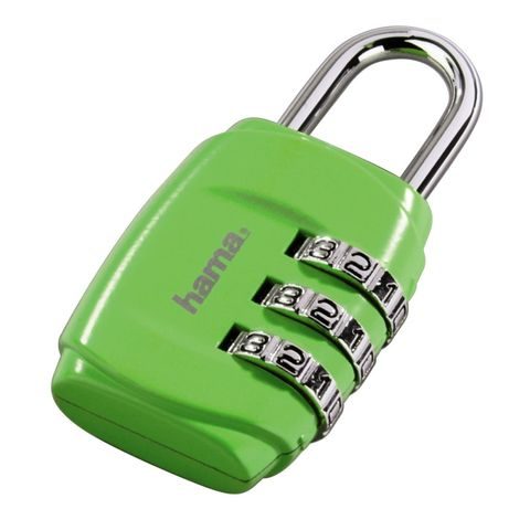 HAMA COMBINATION LUGGAGE LOCK, SET OF 2, GREEN