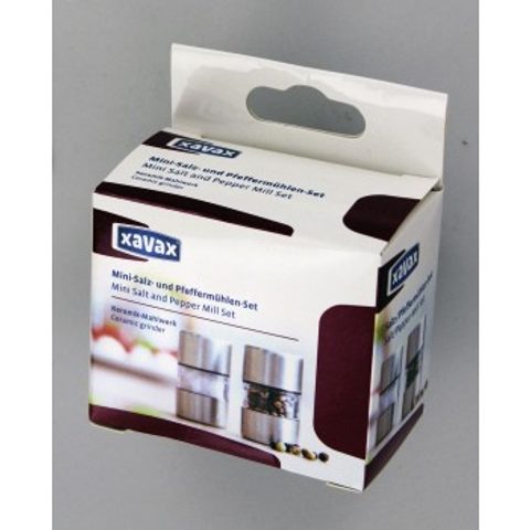 XAVAX MINI MLÝNEK NA SŮL A KOŘENÍ, 2 KS, NEREZOVÁ OCEL