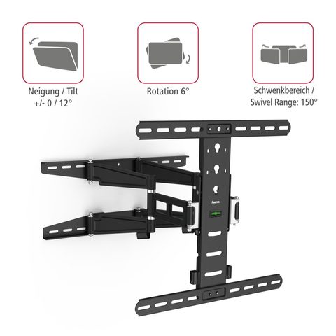 HAMA NÁSTENNÝ DRŽIAK TV, POHYBLIVÝ, 400X400, 5*, ČIERNY