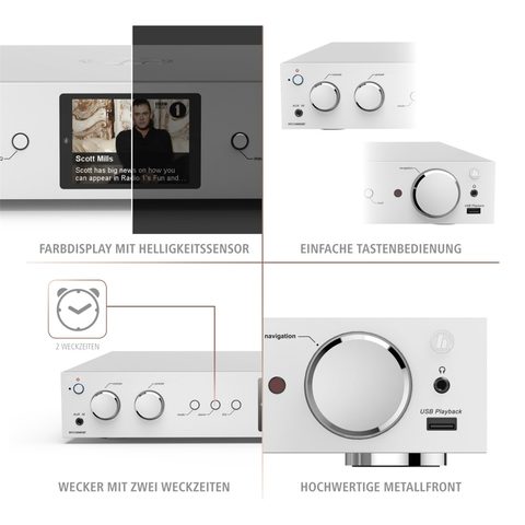 HAMA INTERNETOVÉ RÁDIO DIT2100MSBT, HYBRID HI-FI TUNER, FM/DAB/DAB+/A/MR/BT, STŘÍBRNÉ