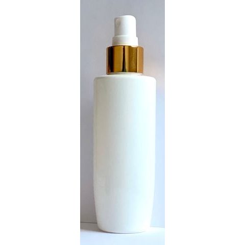 PLASTOVÁ LAHVIČKA 150ML BÍLÁ VČETNĚ ROZPRAŠOVAČE BÍLO-ZLATÝ