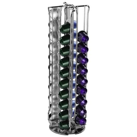 XAVAX CROCE COFFEE CAPSULE STAND FOR NESPRESSO, 40 CAPSULES, SILVER