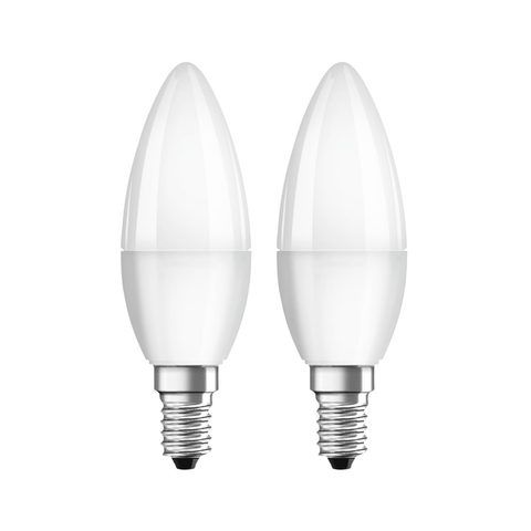 XAVAX LED BULB, E14, 470 LM REPLACES 40 W, CANDLE BULB, WARM WHITE, 2 PCS