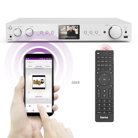 HAMA INTERNETOVÉ RÁDIO DIT2100MSBT, HYBRID HI-FI TUNER, FM/DAB/DAB+/A/MR/BT, STŘÍBRNÉ