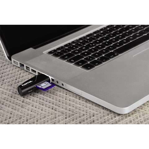 HAMA ČTEČKA KARET USB 2.0 SD/MICROSD, ČERNÁ