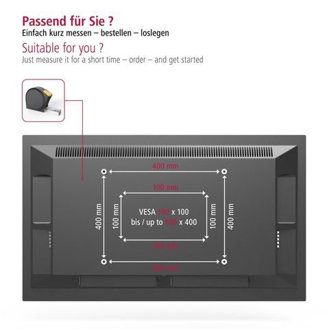 HAMA NÁSTENNÝ DRŽIAK TV, POHYBLIVÝ, 400X400, 5*, ČIERNY