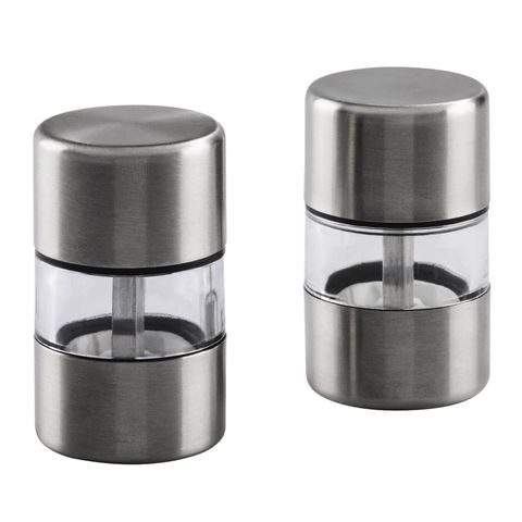 XAVAX MINI MLÝNEK NA SŮL A KOŘENÍ, 2 KS, NEREZOVÁ OCEL