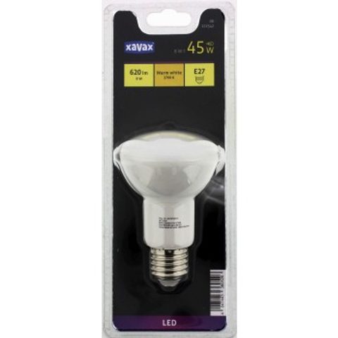 XAVAX LED BULB, E27, 620LM REPLACES 45W REFLECTOR BULB R63, WARM WHITE