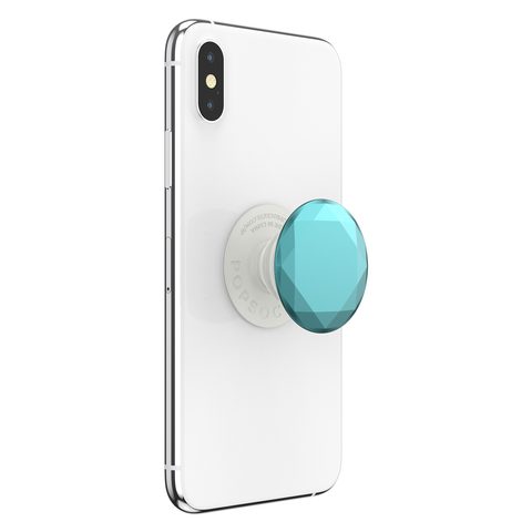 POPSOCKETS POPGRIP GEN.2, METALIC DIAMOND AQUARIUS BLUE, 3D DIAMANT TYRKYSOVÝ, HLINÍKOVÝ