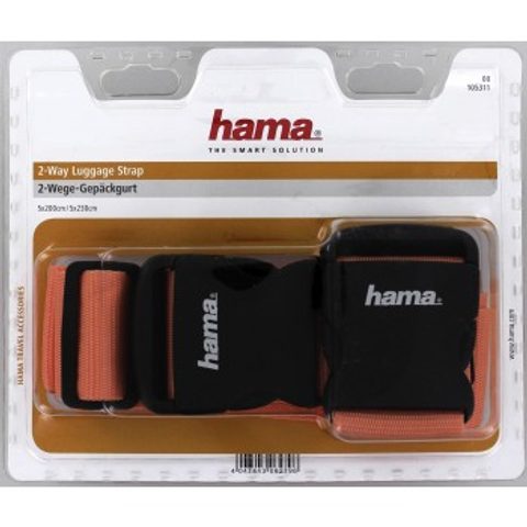 HAMA 2-WAY LUGGAGE STRAP, 5X200 CM/5X230 CM, ORANGE