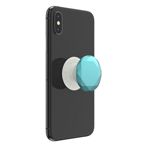 POPSOCKETS POPGRIP GEN.2, METALIC DIAMOND AQUARIUS BLUE, 3D DIAMANT TYRKYSOVÝ, HLINÍKOVÝ