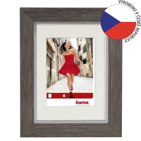 HAMA RÁMEČEK PLASTOVÝ PORTO, ŠEDÁ BOROVICE, 13X18 CM