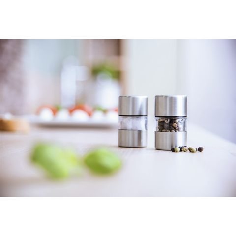 XAVAX MINI MLÝNEK NA SŮL A KOŘENÍ, 2 KS, NEREZOVÁ OCEL