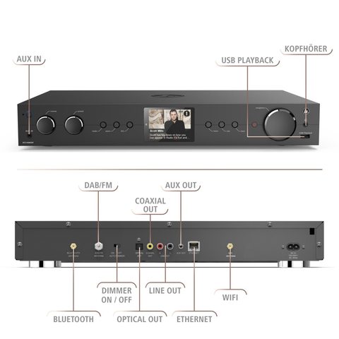 HAMA INTERNETOVÉ RÁDIO DIT2100MSBT, HYBRID HI-FI TUNER, FM/DAB/DAB+/A/MR/BT, ČERNÉ