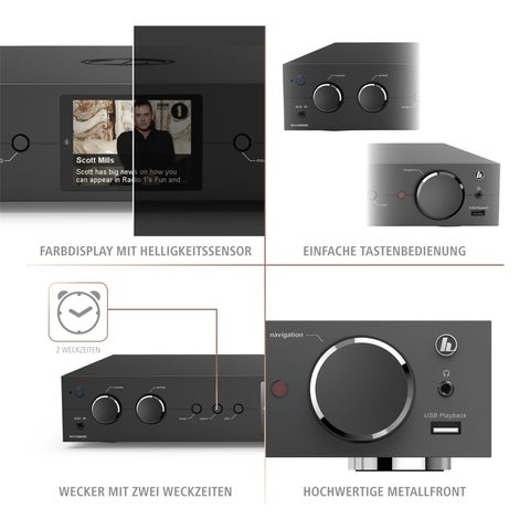 HAMA INTERNETOVÉ RÁDIO DIT2100MSBT, HYBRID HI-FI TUNER, FM/DAB/DAB+/A/MR/BT, ČERNÉ