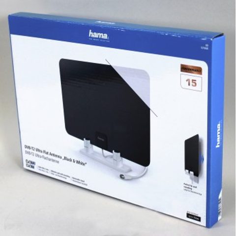 HAMA POKOJOVÁ ANTÉNA DVB-T/DVB-T2, ULTRA PLOCHÁ