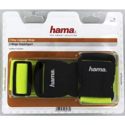 HAMA 2-WAY LUGGAGE STRAP, 5X200 CM/5X230 CM, GREEN