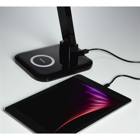 HAMA SL 65 LED DESK LAMP, QI CHARGER/MULTI-COLOUR/TIMER, BLACK